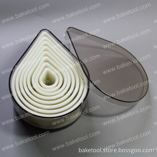 8pcs water drop shaped Nylon cake fondant mold set